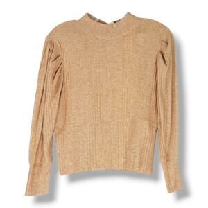 NWT Band of the Free Raquel Ribbed Knit Mock Neck Sweater Sz. M [8-10] Camel